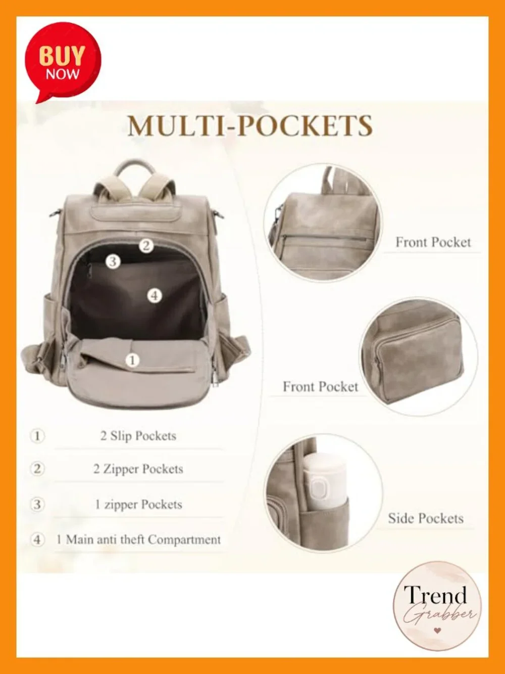 Anti Theft Backpack Purse Women PU Leather Designer Shoulder Bag Three Ways